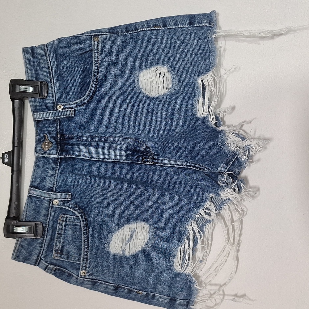 Forever 21 Hish Rise Hish Waist Blue Distressed Jean